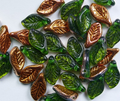 0100594 Laurierblaadje 12x 6 mm Green Sunset color 50120-27137