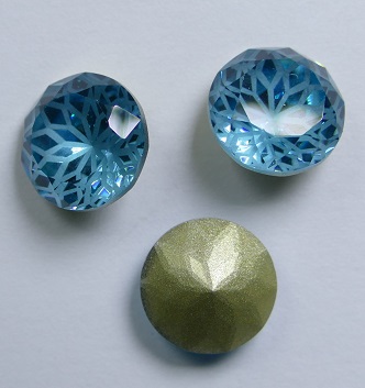LF-C-10-AQU Lotus Flower Round Stone 10 mm Aquamarine