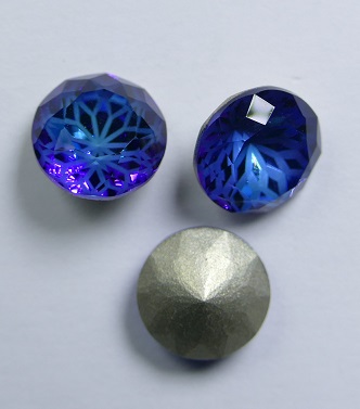 LF-C-10-BEB Lotus Flower Round Stone 10 mm Bermuda Blue