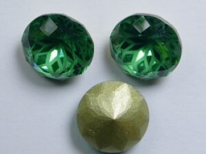 LF-C-10-ERI Lotus Flower Round Chaton SS47, 10 mm Erinite 1 Pc.