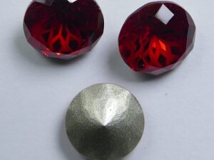 LF-C-10-SIR Lotus Flower Round Chaton SS47, 10 mm Siam Ruby 1 Pc.