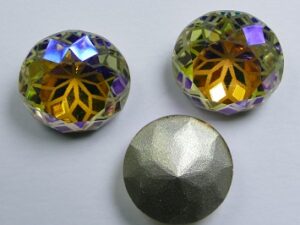 LF-C-14-PAS Lotus Flower Round Chaton 14 mm Paradise Shine 1 Pc. - Afbeelding 1