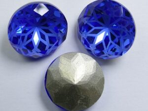 LF-C-14-SAP Lotus Flower Round Chaton 14 mm Sapphire 1 Pc.