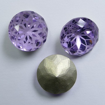 LF-C-14-VIO Lotus Flower Round Stone 14 mm Violet