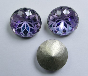 LF-C-14-VITLT Lotus Flower Round Stone 14 mm Vitrail Light