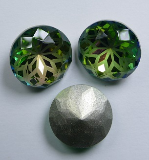 LF-C-14-VITRO Lotus Flower Round Stone 14 mm Vitrail Rose