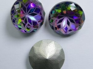 LF-C-14-VOL Lotus Flower Round Chaton 14 mm Volcano 1 Pc. - Afbeelding 1
