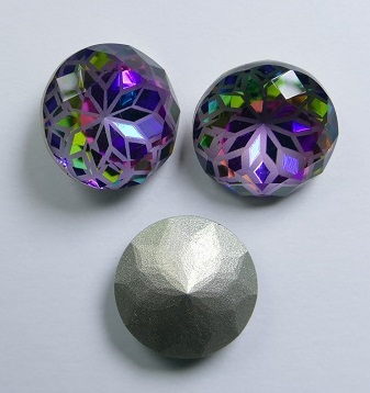 LF-C-14-VOL Lotus Flower Round Stone 14 mm Volcano