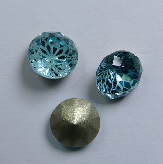 LF-C-8-AQU Lotus Flower Round Stone 8 mm Aquamarine