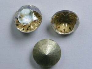 LF-C-8-GOS Lotus Flower Round Chaton SS39, 8 mm Golden Shadow 2 Pc. - Afbeelding 1