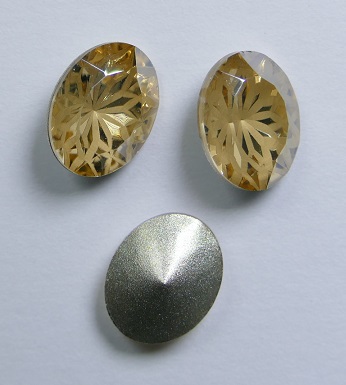 LF-O-810-GOS Lotus Flower Oval Stone 8x10 mm Golden Shadow