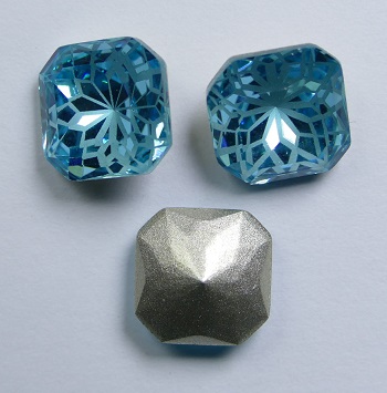 LF-S-10-AQU Lotus Flower Square Stone 10 mm Aquamarine