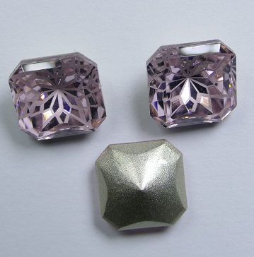 LF-S-10-ROSLT Lotus Flower Square Stone 10 mm Light Rose