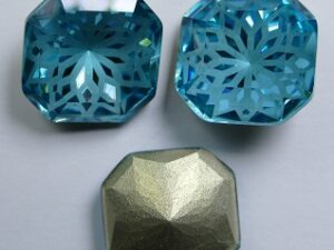 LF-S-14-AQU Lotus Flower Square Stone 14 mm Aquamarine 1 Pc. - Afbeelding 1