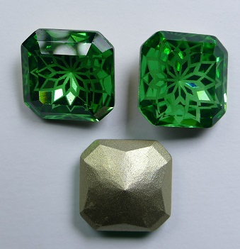 LF-S-14-ERI Lotus Flower Square Stone 14 mm Erinite