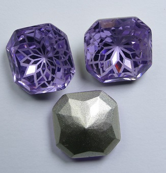 LF-S-14-VIO Lotus Flower Square Stone 14 mm Violet