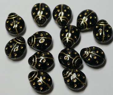 0010533 lieveheersbeestjes 11x14 mm jet gold washed color 23980-54202