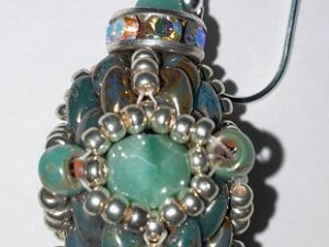 KIT Stained Glass Earings in turquoise, by Nela Kábelová KIT