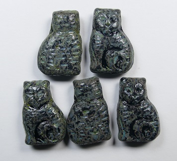 0010534 Cat Beads 17x11 mm Jet Travertin color 23980-86800