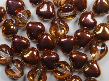 0030364 glass hearts 6 mm crystal sunset color 00030-27137