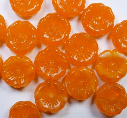 0060141 Hawaiian Flowers 12 mm Mix Orange Opal