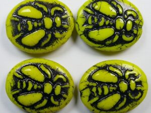 0130155 Opaque Yellow Jet Washed Bee Beads kralen 3 Pc. - Afbeelding 1