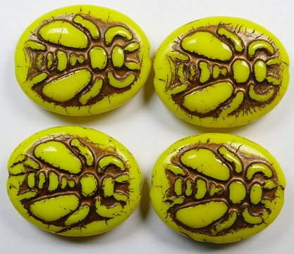 0130156 Bee Bead Opaque yellow Bronze Washed 22×18 mm color 83130-54314