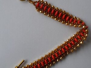 KIT Just Rollin' Along Bracelet, Opaque Red Bronze Gold, by Trendsetter Eileen Barker KIT