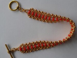 KIT Just Rollin' Along Bracelet, Opaque Red Gold, by Trendsetter Eileen Barker KIT