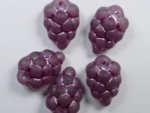 0080727 Matte Light Amethyst Fuchsia Washed Druiventros kralen 8 Pc.