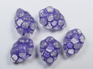 0080728 Crystal Blue-Purple Washed Druiventros kralen 8 Pc.
