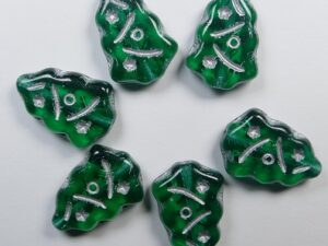 0100603 Emerald Silver Washed Kerstboom kralen 7 Pc.