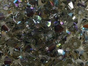 PrBic-04-BKDGL Black Diamond Glitter Preciosa Bicones 4 mm 25 stuks - Afbeelding 1