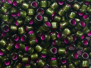 TR-08-2204 Dyed Silver Lined Pink Frosted Olivine - Afbeelding 1