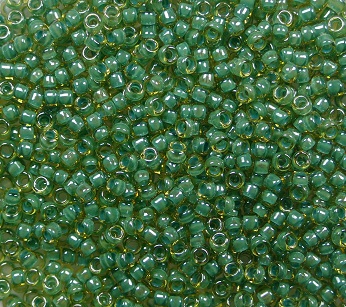 TR-15-0380 Toho Rocailles 15-0 Inside Color Topaz Mint Julep Lined color 380