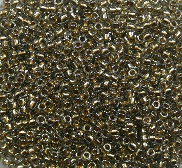 TR-15-0993 Toho Rocailles 15-0 Gold Lined Black Diamond color 993