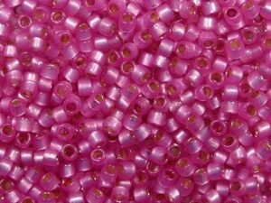 TT-01-PF2107 Permanent Finish Translucent Silver Lined Hot Pink TOHO Treasures 11/0