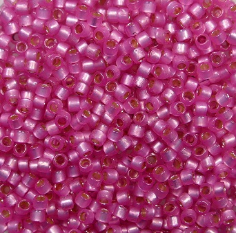 TT-01-PF2107 Toho Treasures 11-0 Permafinish Translucent Silver Lined Hot Pink color PF2107