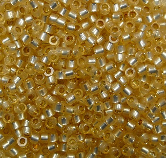 TT-01-PF2110 Toho Treasures 11-0 Permafinish Translucent Silver Lined Light Topaz color PF2110