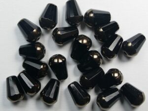 0010532 Jet Bronze Washed Facetted Drop, 8x6 mm 10 Pc. - Afbeelding 1