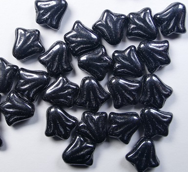 0020328 Lily Flower Beads 9×9 mm Jet Hematite color 23980-14400