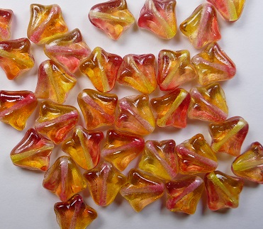 0060146 Lily Flower Beads 9×9 mm Crystal Orange-Yellow Luster color 00030-48001