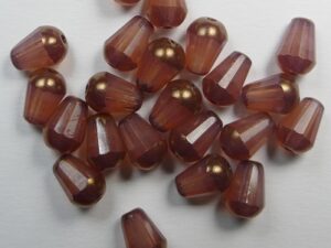 0070473 Pink Opal Travertin Facetted Drop, 8x6 mm 10 Pc. - Afbeelding 1