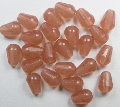 0070475 Pink Opal facetted drop 8×6 mm color 71010