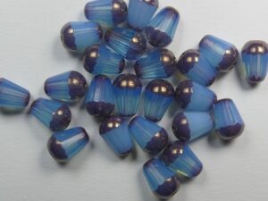 0090477 Aquamarine Opal Bronze Washed Facetted Drop, 8x6 mm 10 Pc. - Afbeelding 1