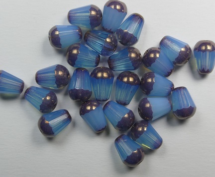 0090477 Aquamarine Opal Bronze Washed facetted drop 8×6 mm color 61010-14415