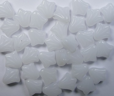 0140294 Lily Flower Beads 9x9 mm White Alabaster color 02010