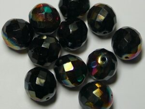 FP1-14-23980-28101 Jet Vitrail Czech Glass Facet Firepolish 14 mm 5 stuks - Afbeelding 1