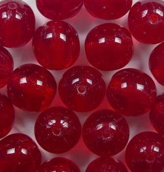 08-R-90090 8 mm round druk beads Siam Ruby color 90090