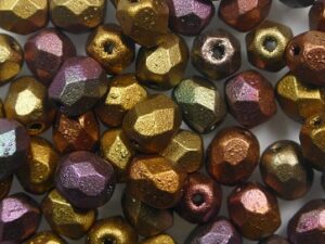 FP1-05-00030-01640 Matte Metallic Bronze Iris Czech Glass Facet Firepolish 5mm 35 stuks - Afbeelding 1